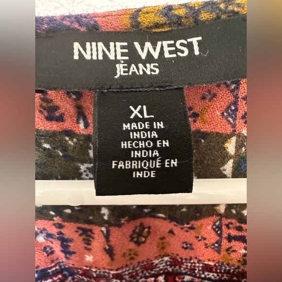 Nine West Colorful Patterned Boho Top - Picture 4 of 5